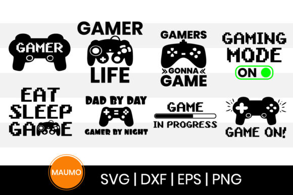 8 Gaming Bundle Quotes Graphics for Print Templates