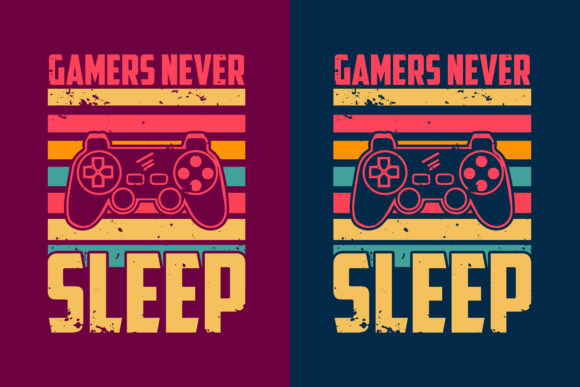 Games Never Sleep Retro Background Shirt - Graphics for Crafts