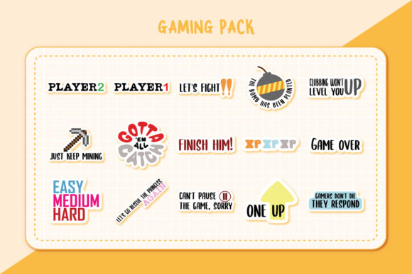 Gaming Clipart Vectors - 15 Elements Graphics & Illustrations