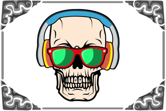 Gaming Gamer Skull Graphics for Print Templates