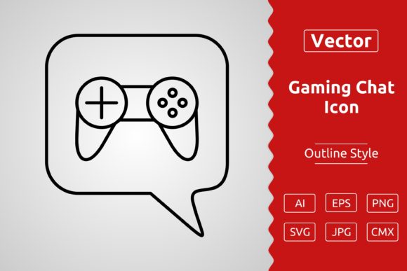 Vector Gaming Chat Outline Icon Design Review