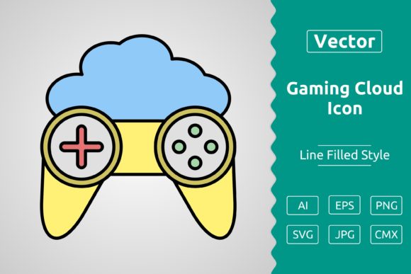 Vector Gaming Cloud Filled Outline Icon Graphics and Icons Review