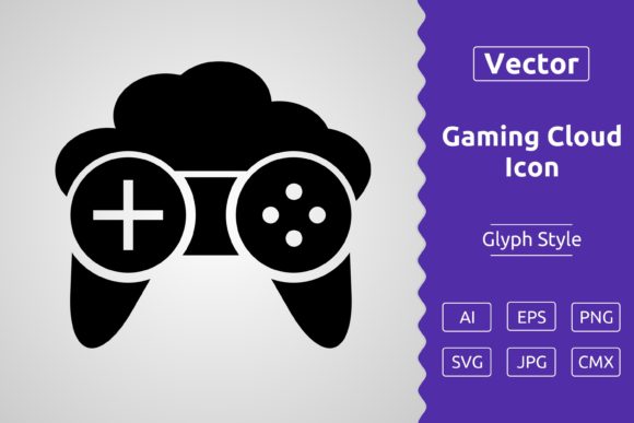 Vector Gaming Cloud Glyph Icon Graphics for Icons