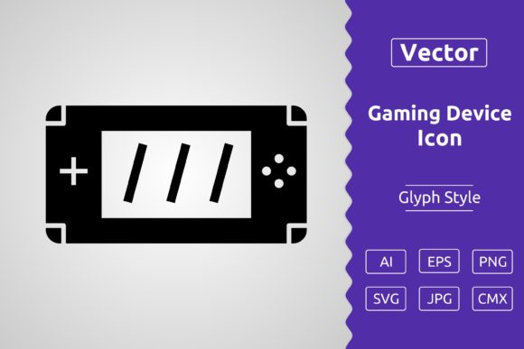 Vector Gaming Device Glyph Icon for Graphics and Icons