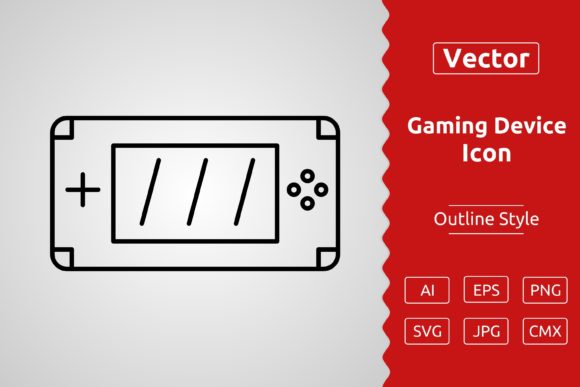 Vector Gaming Device Outline Icon Design for Modern Graphics