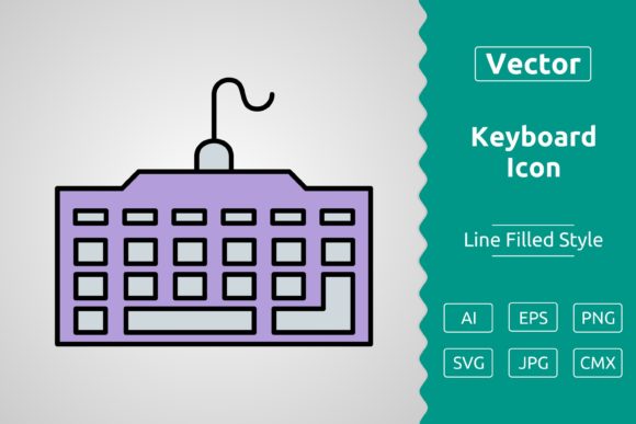 Vector Gaming Keyboard Filled Outline Ic Graphics and Icons