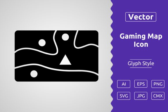 Vector Gaming Map Glyph Icon: A Graphic Design Asset Review