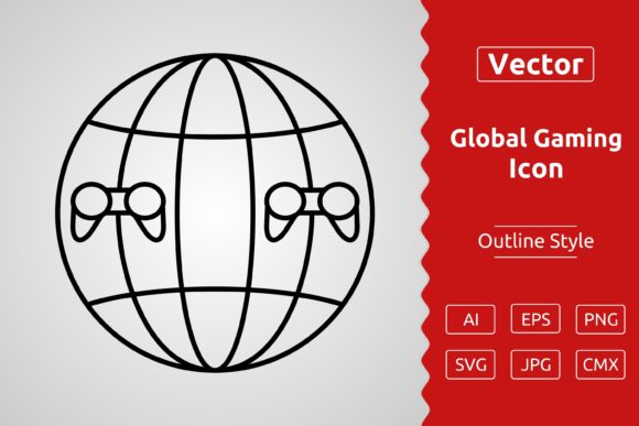 Vector Global Gaming Outline Icon Design for Modern Graphics